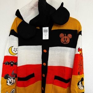 disney halloween mickey mouse cardigan w/ ear hoodie new w/ tags disney hottopic